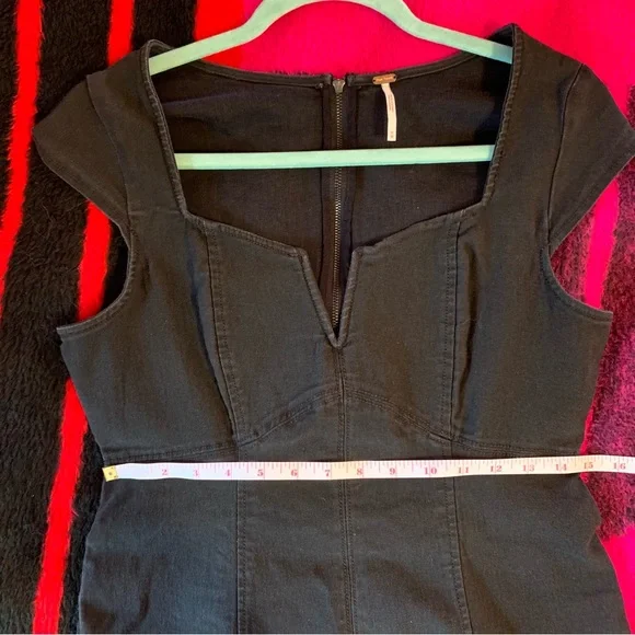 free people black denim dress - Picture 5 of 8